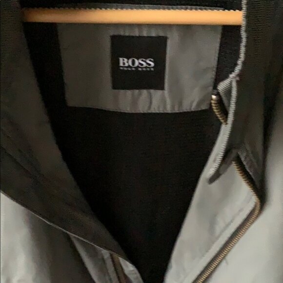 Hugo Boss Cael Gray Windbreaker Bomber Varsity Zip-up Jacket Coat - Picture 7 of 8